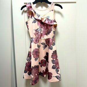 Pink Dress with Rose Pattern Girl 7/8